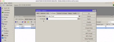 Wireless Tables / Wi-Fi interface/ wlan2 / Tx Power
